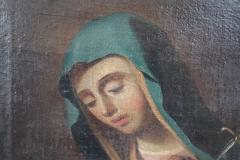 18th Century Italian Antique Oil on Canvas Painting Sorrowful Mary - 2201652