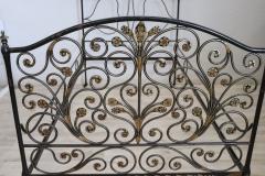 18th Century Italian Antique Wrought Iron Single Bed with Hand Paintings - 3295064