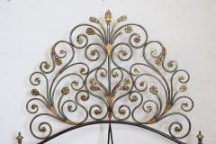 18th Century Italian Antique Wrought Iron Single Bed with Hand Paintings - 3295065