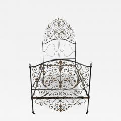 18th Century Italian Antique Wrought Iron Single Bed with Hand Paintings - 3295475