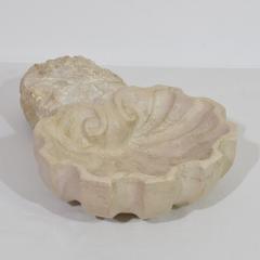 18th Century Italian Baroque Hand carved Limestone Holy Water Font or Stoup - 4108930