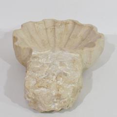 18th Century Italian Baroque Hand carved Limestone Holy Water Font or Stoup - 4108936