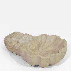 18th Century Italian Baroque Hand carved Limestone Holy Water Font or Stoup - 4187832