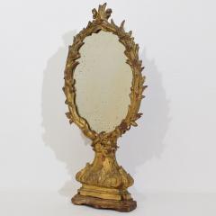 18th Century Italian Carved Giltwood Baroque Standing Mirror - 4108474