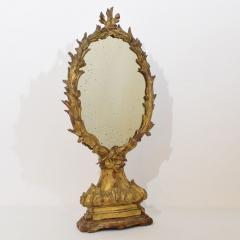 18th Century Italian Carved Giltwood Baroque Standing Mirror - 4108475