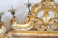 18th Century Italian Carved and Gilded Wood Pair of Antique Candelabrum - 2644220