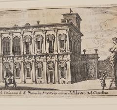 18th Century Italian Engraving View of the Palazzo at San Pietro in Montorio  - 3676086