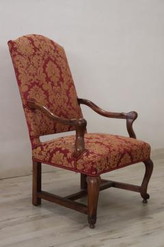 18th Century Italian Louis XIV Solid Walnut Antique Armchair - 3685667