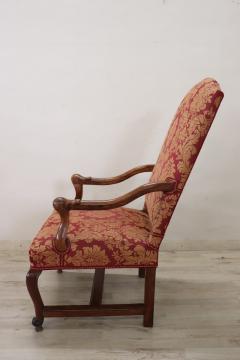 18th Century Italian Louis XIV Solid Walnut Antique Armchair - 3685669