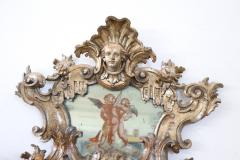 18th Century Italian Louis XV Period Carved and Gilded Wood Large Wall Mirror - 2636634