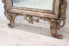 18th Century Italian Louis XVI Carved Wood and Mecca Antique Wall Mirror - 3122162