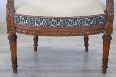 18th Century Italian Louis XVI Solid Carved Walnut Armchair - 3376587