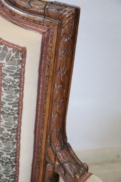 18th Century Italian Louis XVI Solid Carved Walnut Armchair - 3376591