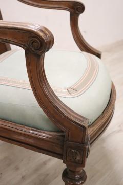 18th Century Italian Louis XVI Solid Walnut Armchair - 3376519