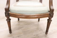 18th Century Italian Louis XVI Solid Walnut Armchair - 3376522