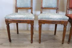 18th Century Italian Louis XVI Solid Walnut Set of Four Antique Chairs - 3376576