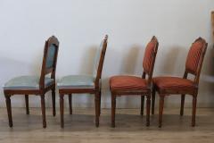 18th Century Italian Louis XVI Solid Walnut Set of Four Antique Chairs - 3376581