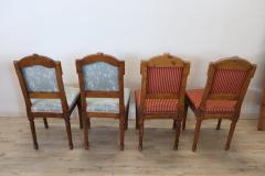 18th Century Italian Louis XVI Solid Walnut Set of Four Antique Chairs - 3376582