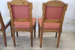 18th Century Italian Louis XVI Solid Walnut Set of Four Antique Chairs - 3376583