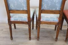 18th Century Italian Louis XVI Solid Walnut Set of Four Antique Chairs - 3376584