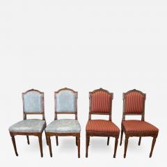 18th Century Italian Louis XVI Solid Walnut Set of Four Antique Chairs - 3383702