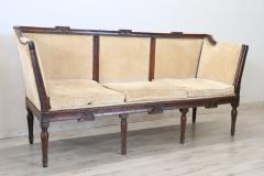 18th Century Italian Louis XVI Walnut and Velvet Antique Settee - 3722084