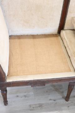 18th Century Italian Louis XVI Walnut and Velvet Antique Settee - 3722087