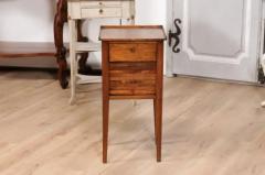 18th Century Italian Walnut Bedside Table with Single Drawer and Tambour Door - 3592539