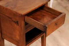 18th Century Italian Walnut Bedside Table with Single Drawer and Tambour Door - 3592543