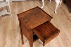 18th Century Italian Walnut Bedside Table with Single Drawer and Tambour Door - 3592544