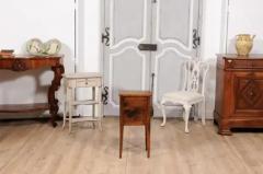 18th Century Italian Walnut Bedside Table with Single Drawer and Tambour Door - 3592559