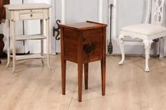 18th Century Italian Walnut Bedside Table with Single Drawer and Tambour Door - 3592560