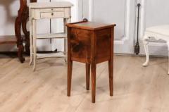 18th Century Italian Walnut Bedside Table with Single Drawer and Tambour Door - 3592561