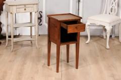 18th Century Italian Walnut Bedside Table with Single Drawer and Tambour Door - 3592566