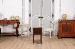 18th Century Italian Walnut Bedside Table with Three Drawers and Tapering Legs - 3595938