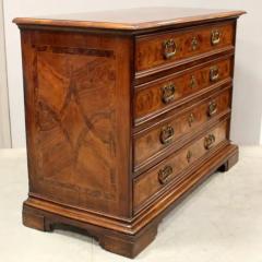 18th Century Italian Walnut Commode with Four Drawers and Ornate Hardware - 3574132