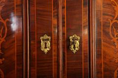 18th Century Italian Walnut Parquetry Important Bureau Cabinet Trumeaux - 1511881