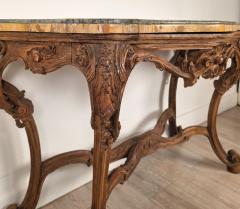 18th Century Italian Walnut Rococo Console with Marble Top - 4748710