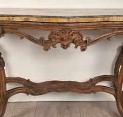 18th Century Italian Walnut Rococo Console with Marble Top - 4748711