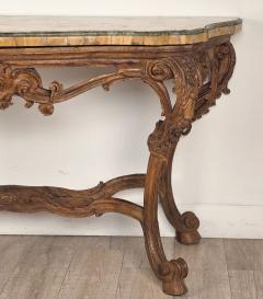 18th Century Italian Walnut Rococo Console with Marble Top - 4748712