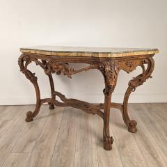 18th Century Italian Walnut Rococo Console with Marble Top - 4748716