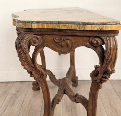 18th Century Italian Walnut Rococo Console with Marble Top - 4748719
