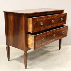 18th Century Italian Walnut Two Drawer Commode with Tapered Legs - 3577183