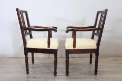 18th Century Italian of the Period Louis XVI Pair of Armchairs in Walnut - 3100722