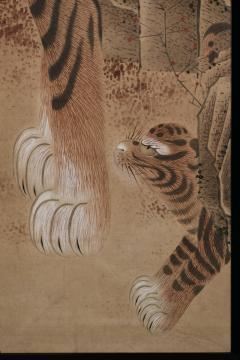 18th Century Japanese framed painting Tiger and Cub - 4704616