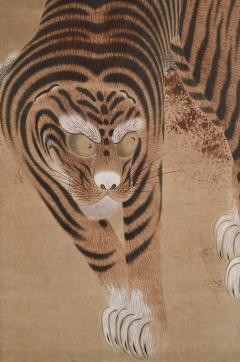 18th Century Japanese framed painting Tiger and Cub - 4704617