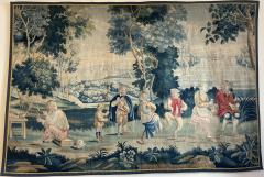 18th Century Lille Tapestry In Wool And Silk After Teniers - 4099541