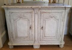 18th Century Louis XIV Painted Buffet with Faux Marble Top - 781597