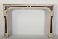 18th Century Louis XVI French White Marble Fireplace with Porphyry Insert - 636516