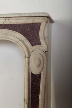 18th Century Louis XVI French White Marble Fireplace with Porphyry Insert - 1728145